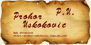 Prohor Uskoković vizit kartica